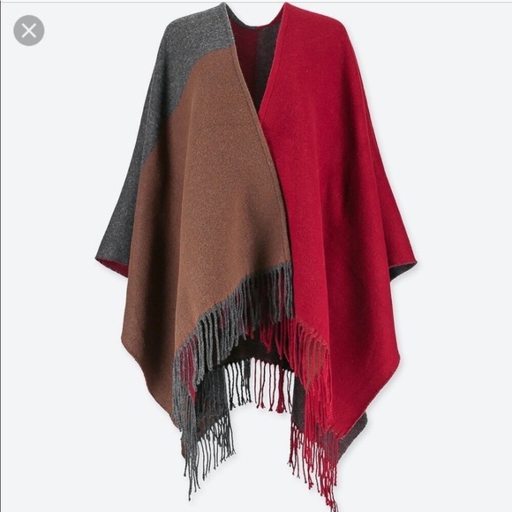 Uniqlo soft wool blend scarf jacket OneSize